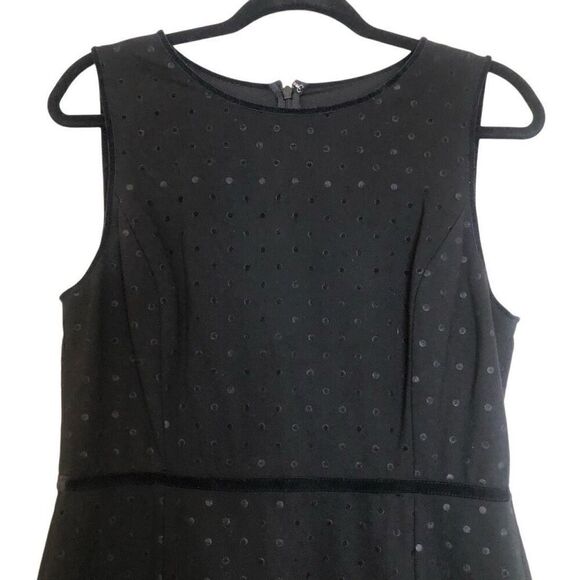 Talbots Classic Ponte Knit with Velvet Polka Dots Fit and Flare Dress Size 10 - Picture 3 of 12
